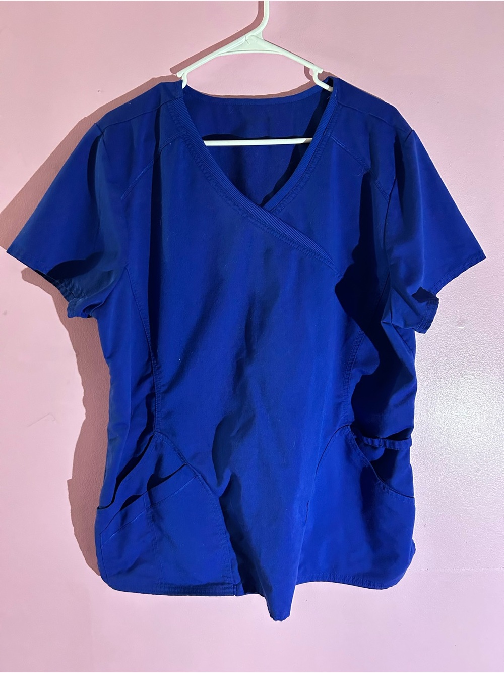 Women's V-Neck Scrub Top in Royal Blue